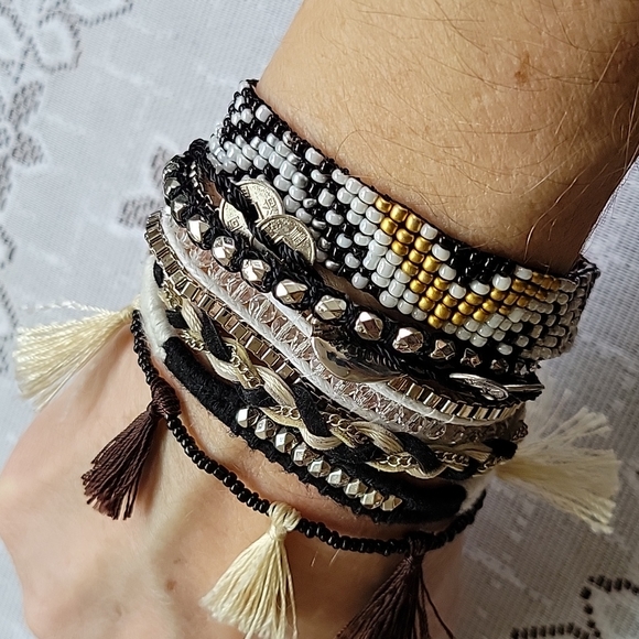 Plunder Bracelet - Black, White,Gold, Silver,Brown Layers - Picture 7 of 7